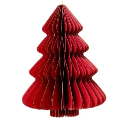Albero di Natale in carta da appendere (H15 cm) con chiusura magnetica Rosso