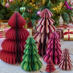 Albero di Natale in carta da appendere (H40 cm) chiusura Magnetica Rosso