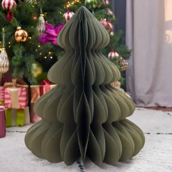 Albero di Natale in carta da posizionare (H60 cm) Chiusura Magnetica Verde