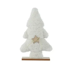 Albero di Natale in ecopelliccia da tavolo (H38 cm) Neve Bianca Bianco