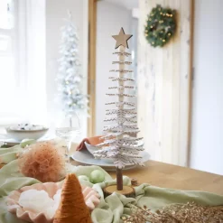 Albero di Natale in feltro da tavolo (H37 cm) Stile chalet Grigio