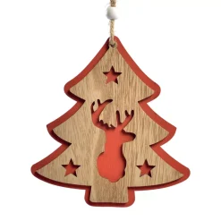 Albero di Natale in legno da appendere (H12 cm) Caribou delle foreste