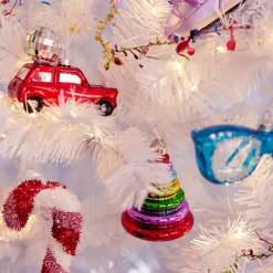 Albero di Natale in vetro da appendere (H10 cm) Natale allegro Multicolore
