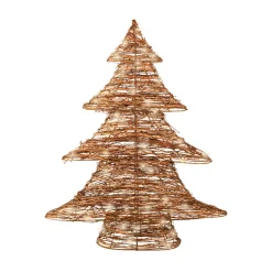 Albero di Natale luminoso a pile 30 LED (H40 cm) Rattan Bianco caldo