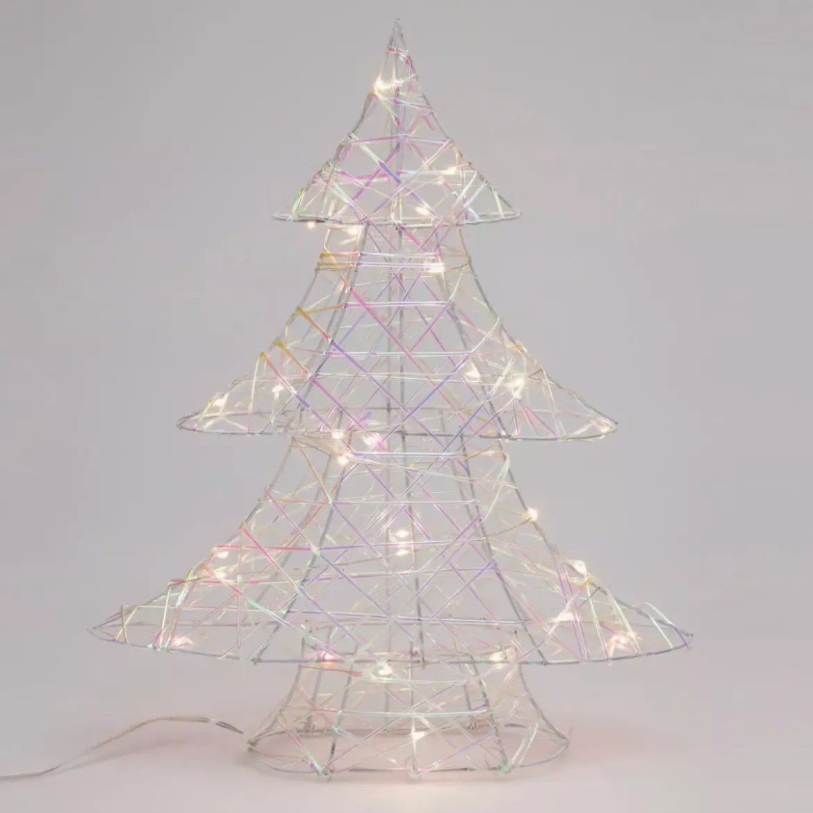 Albero di Natale luminoso a pile 30 LED (H40 cm) Magia di Natale Iridescente e bianco caldo