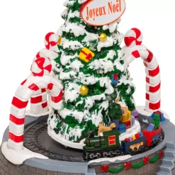 Albero di Natale luminoso e animato a pile (H24 cm) Archi Canna di zucchero