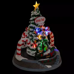 Albero di Natale luminoso e animato a pile (H24 cm) Archi Canna di zucchero