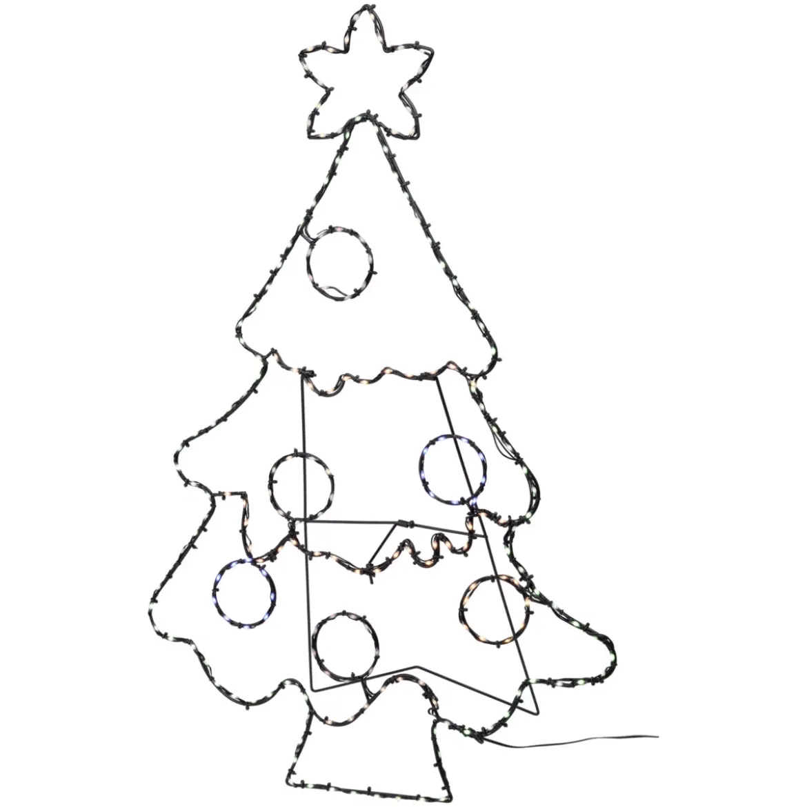 Albero di Natale luminoso 201 LED (H80 cm) Effetto flash al neon Multicolore
