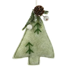 Albero in feltro da appendere (Alt 13 cm) Alpin Menta bianca