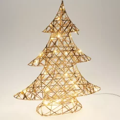 Albero luminoso a pile 30 LED (H40 cm) Magia di Natale Bianco caldo dorato