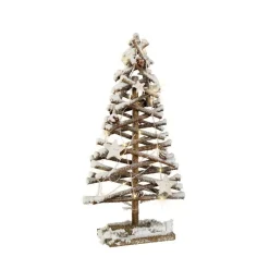 Albero luminoso a pile 20 LED (H50 cm) Lapponia innevata Bianco caldo