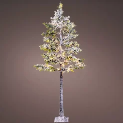 Albero luminoso 96 LED (H180 cm) Abete con rami ghiacciati Bianco caldo