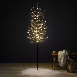 Albero luminoso 360 LED (H180 cm) Betulla invernale Bianco caldo