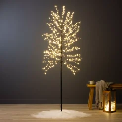 Albero luminoso 720 LED (H180 cm) Holly Platano Nero e bianco caldo