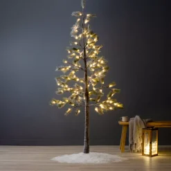 Albero luminoso 96 LED (H180 cm) Pino Clarius innevato Bianco caldo