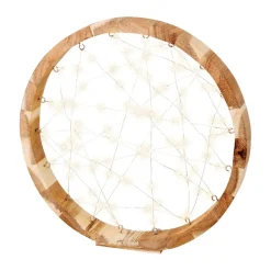 Anello luminoso a pile 97 LED (D32 cm) Astro in legno Bianco caldo