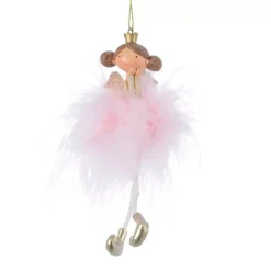 Angelo da appendere (H14 cm) Ballerina Rosa