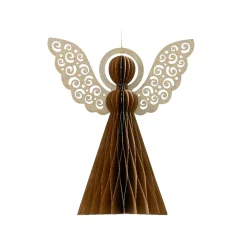 Angelo di carta da appendere (H15 cm) Chiusura Magnetica Marrone