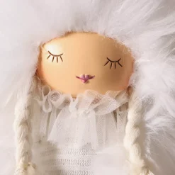 Angelo di Natale con gambe flessibili (H53 cm) Signorina Inverno Bianco