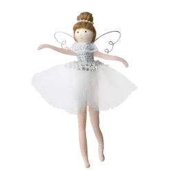 Angelo di Natale da appendere (H20 cm) Ballerina d'argento