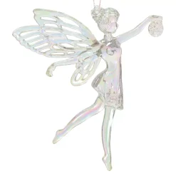 Angelo di Natale da appendere (H11 cm) Féerie Trasparente iridescente