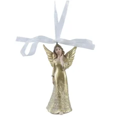 Angelolo di Natale da appendere (H9 cm) Santa Gisella Oro