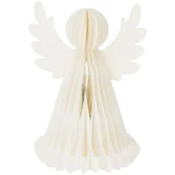 Angelo luminoso con pile 6 LED (H38 cm) Carta chiusura magnetica Bianco
