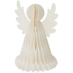 Angelo luminoso con pile 6 LED (H50 cm) Carta con chiusura magnetica Bianco