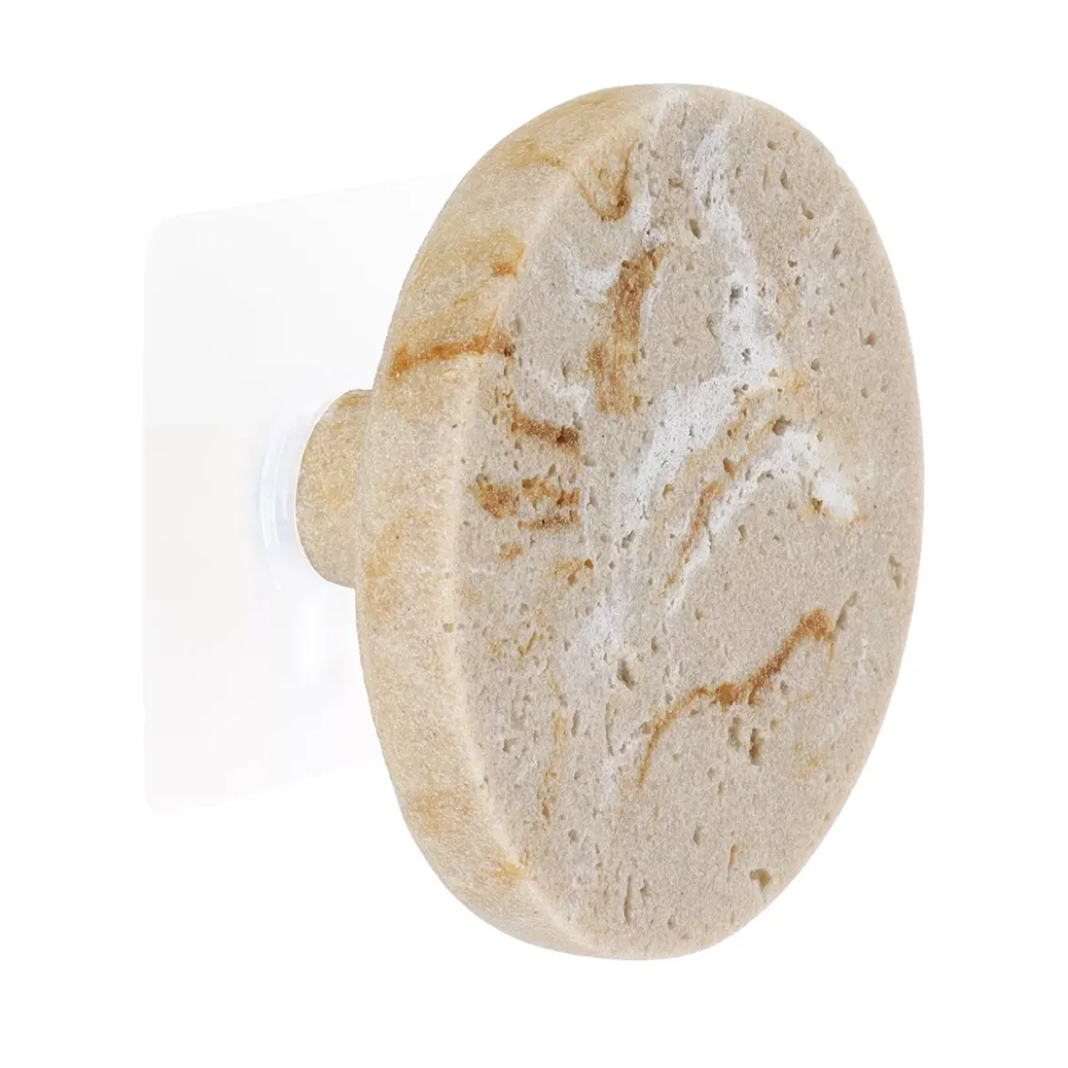 Appendiabiti adesivo effetto travertino (8,5 cm) Lina Beige