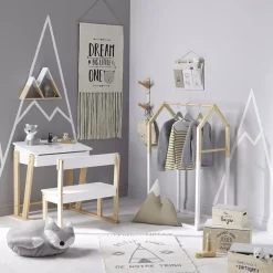 Appendiabiti per bambini legno (H100 cm) Casa Bianco