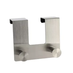 Appendiabiti per porta inox 2 ganci (H10 cm) Cromo