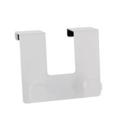 Appendiabiti per porta metallo 2 ganci (H10 cm) Bianco