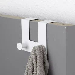 Appendiabiti per porta metallo 2 ganci (H10 cm) Bianco