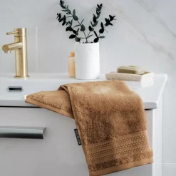 Asciugamano bagno cotone bio (30 x 50 cm) Méline Camel