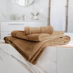 Asciugamano bagno cotone bio (90 x 150 cm) Méline Camel