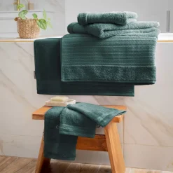 Asciugamano bagno cotone bio (30 x 50 cm) Méline Verde smeraldo