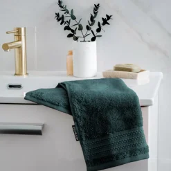 Asciugamano bagno cotone bio (30 x 50 cm) Méline Verde smeraldo