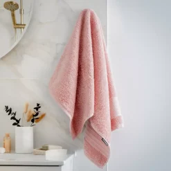 Asciugamano bagno cotone bio (50 x 90 cm) Méline Rosa pesca