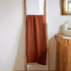 Asciugamano da bagno in garza di cotone (70 x 130 cm) Gaia Terracotta