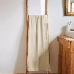 Asciugamano da bagno in garza di cotone (90 x 150 cm) Gaïa Beige pampa