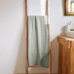 Asciugamano da bagno in garza di cotone (70 x 130 cm) Gaia Verde eucalipto