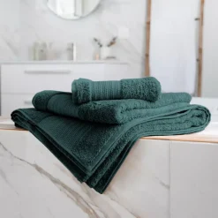 Asciugamano bagno cotone bio (50 x 90 cm) Méline Verde smeraldo