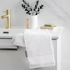 Asciugamano bagno cotone bio (30 x 50 cm) Méline Bianco chantilly