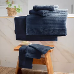 Asciugamano bagno cotone bio (50 x 90 cm) Méline Blu notte