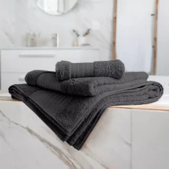 Asciugamano bagno cotone bio (70 x 130 cm) Méline Grigio tempesta