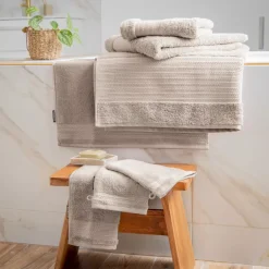 Asciugamano bagno cotone bio (90 x 150 cm) Méline Beige pampa