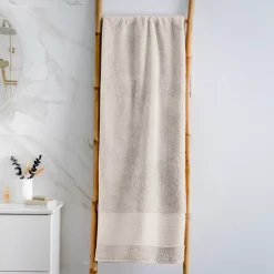 Asciugamano bagno cotone bio (90 x 150 cm) Méline Beige pampa