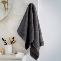 Asciugamano bagno cotone bio (50 x 90 cm) Méline Grigio tempesta