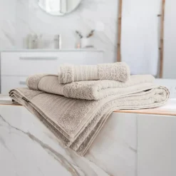 Asciugamano bagno cotone bio (50 x 90 cm) Méline Beige pampa