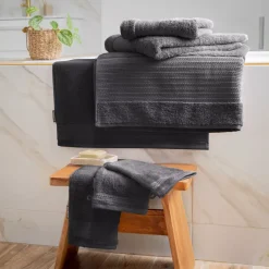 Asciugamano bagno cotone bio (30 x 50 cm) Méline Grigio tempesta